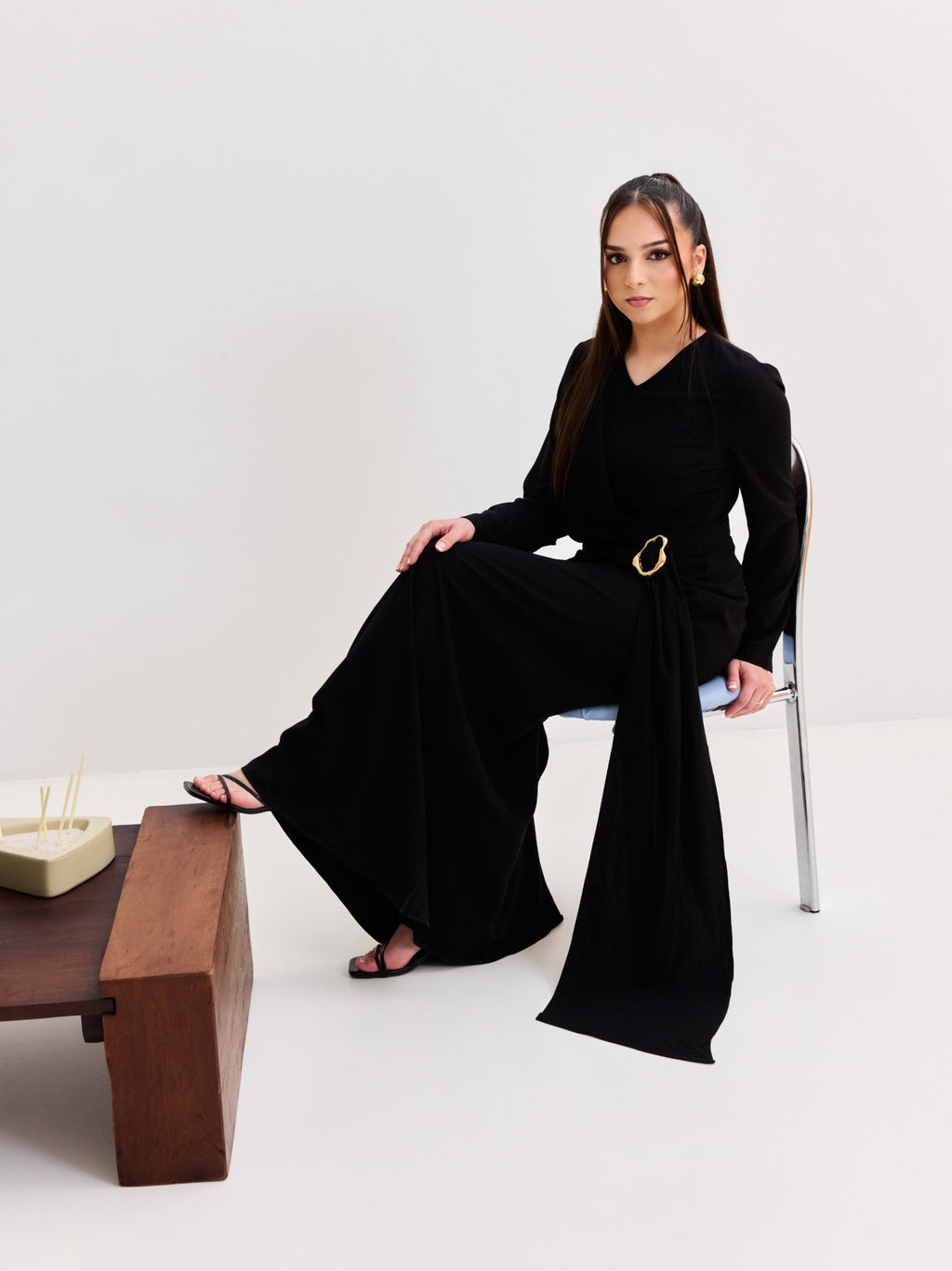 Drape belt dress